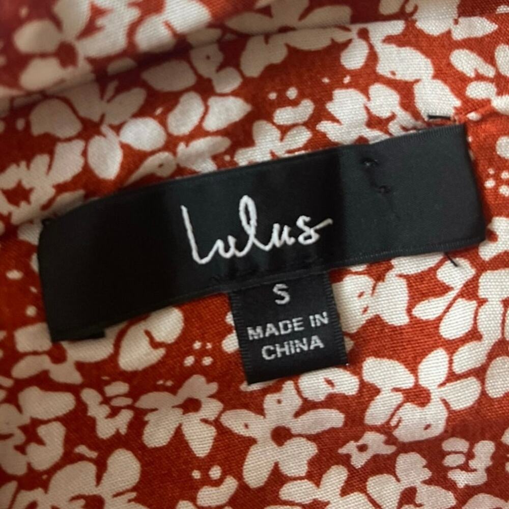 Lulu’s Summer Romance Rust Brown Floral Print Two-Piece Midi Dress Small Boho - Picture 11 of 13